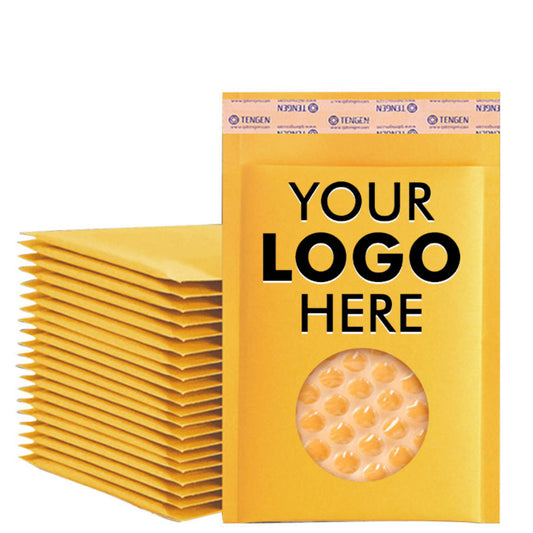Custom Poly Bubble Mailers, Printed Padded Envelopes Branded Shipping Bags Self Seal Custom - Yellow