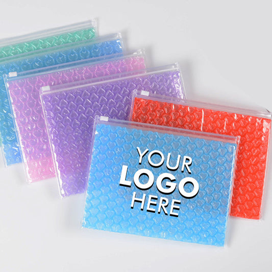 Custom Zipper Cosmetic Bubble Bags, Logo Printed Bubble Bags Promotional Cosmetic Pouch