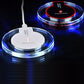 Custom Logo Cellphone Wireless Charger Promotional Clear Glass Led Charging Pad - 10W