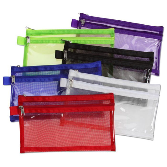 Custom Logo Twin Pocket School Pencil Case, Promotional  Supply Pouch