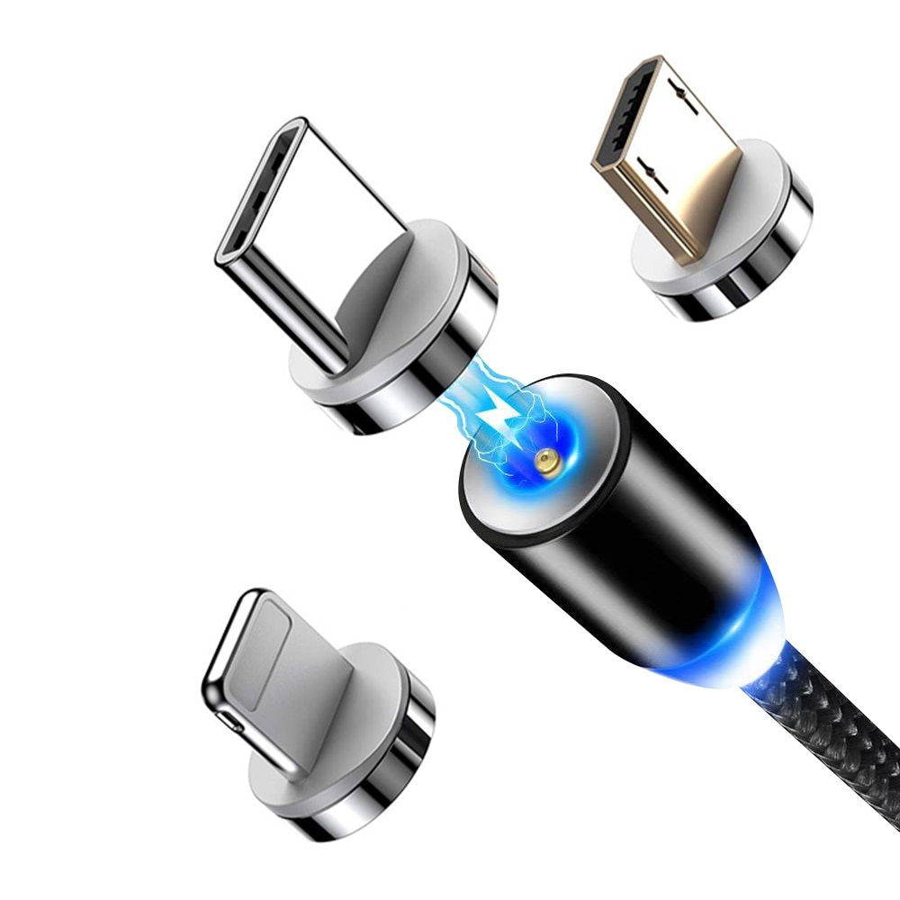 Custom Logo Magnetic Charger Micro USB Cable, Fast Charging Magnet USB Iphone, Type C & Android Heads