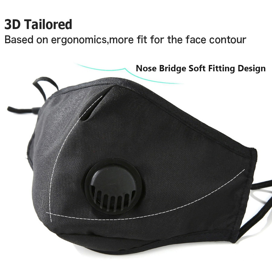 Custom Logo PM2.5 Filter Face Masks With Extra Carbon Filters Respirator Mask