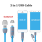 Custom Logo 2-In-1 USB Retractable Mobile Charging Cable