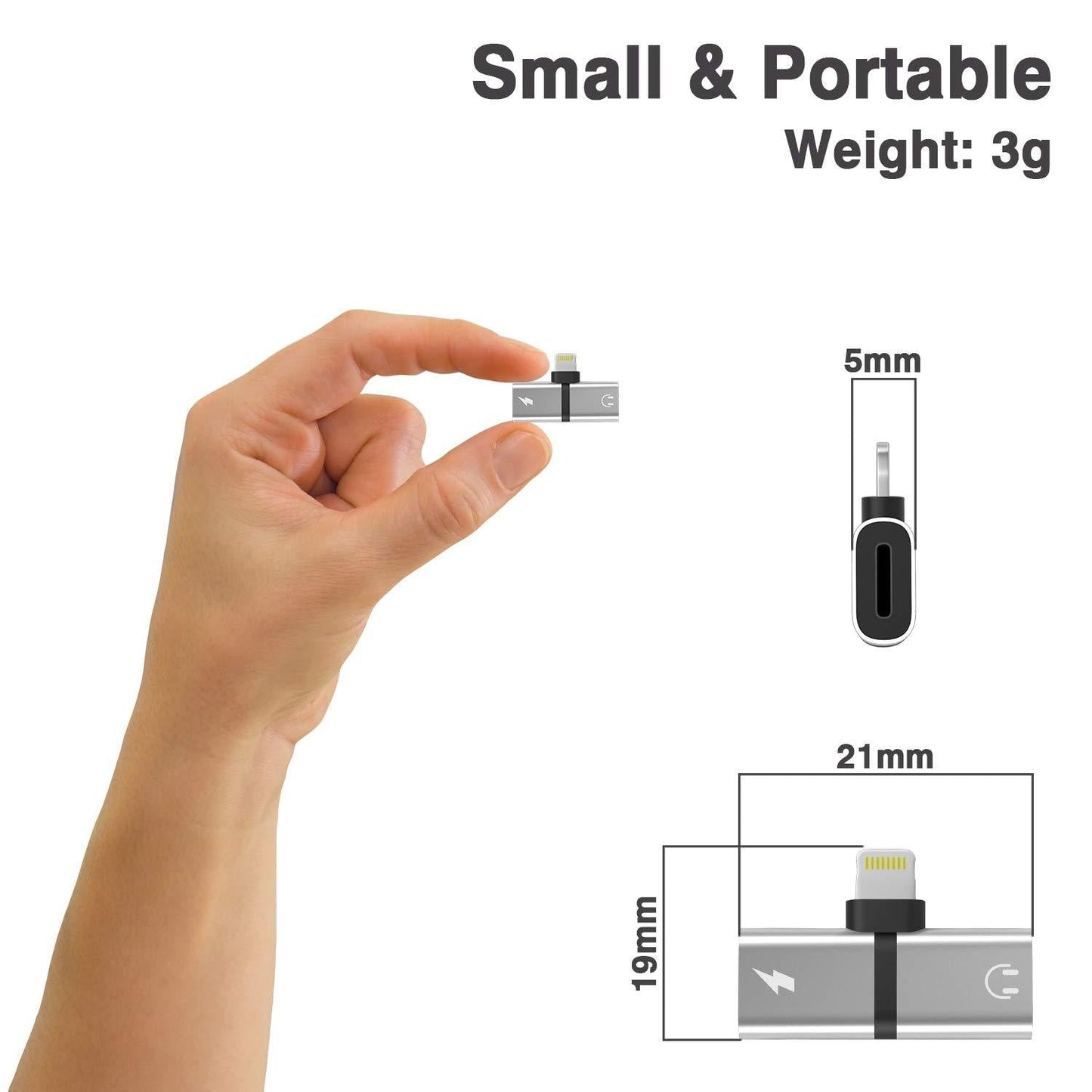 Bulk Dual Ports Adapter Splitter, 2 in 1 8 pin Headphone Jack Aux Audio & Charger Adapter Cable Connector