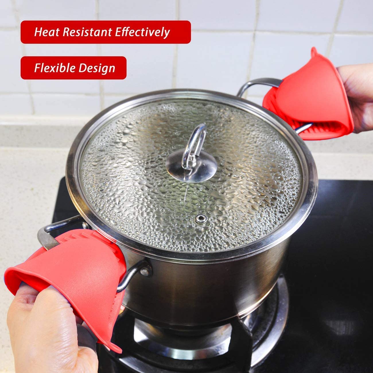 Custom Logo Mini Oven Gloves Silicone Heat Resistant Cooking Pinch Mitts Potholder for Kitchen Cooking & Baking