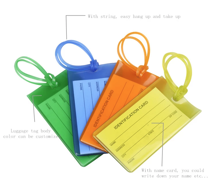 Promotional Custom Logo luggage tags, Travel Company Logo Giveaway Luggage Tags