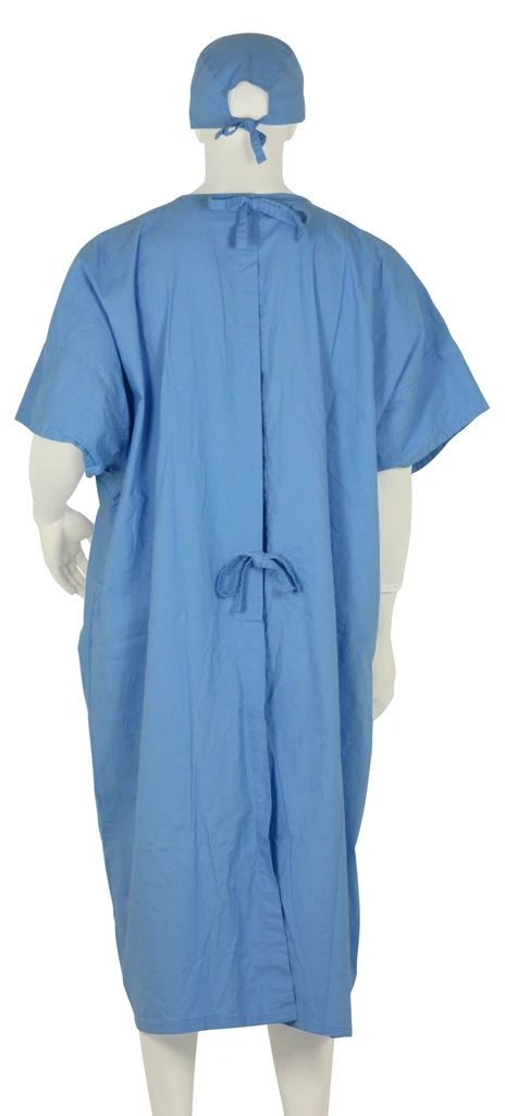 Custom Logo Washable Hospital Gowns, Promotional Gowns, Logo Printed Cotton Hospital Gowns