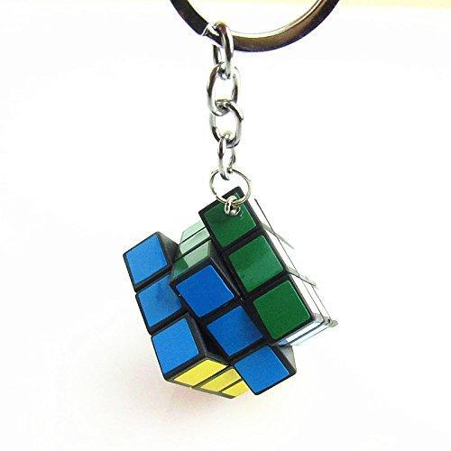 Bulk Mini 3x3 Cube Keychains, 1.2 Inch Speed Rubik's Key Ring, 12 Pcs
