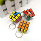 Bulk Mini 3x3 Cube Keychains, 1.2 Inch Speed Rubik's Key Ring, 12 Pcs