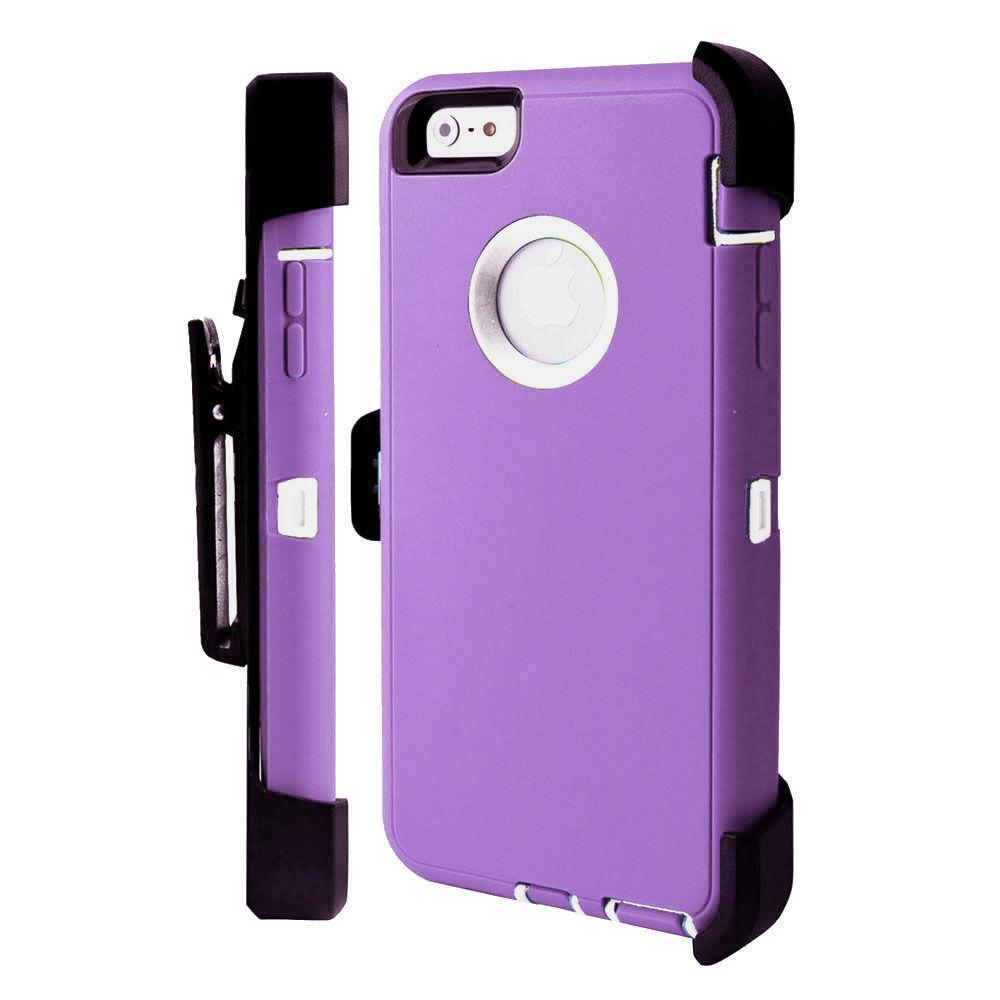 Wholesale Iphone Heavy Duty Life Proof Built-in Screen Protector and Belt Clip Defender Cases Mix Colors - All Models