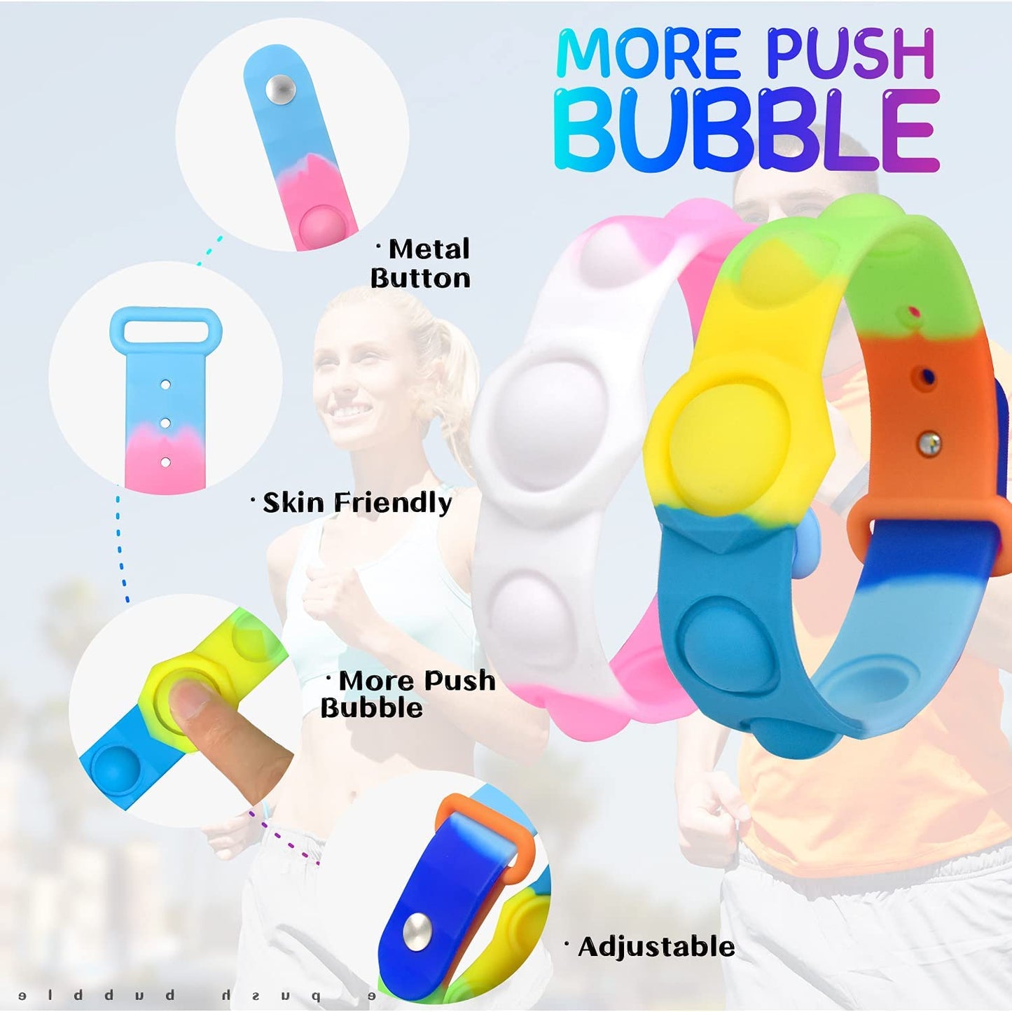 Bulk Pop It Bracelets, Pop Fidget Toy Bracelets for Children & Adult - HOT!