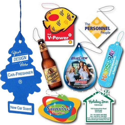 Custom Die Cut Car Air Freshener, Promotional Auto Freshener With Custom Scents And String Colors