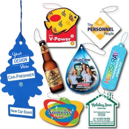Custom Die Cut Car Air Freshener, Promotional Auto Freshener With Custom Scents And String Colors