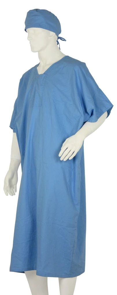 Custom Logo Washable Hospital Gowns, Promotional Gowns, Logo Printed Cotton Hospital Gowns