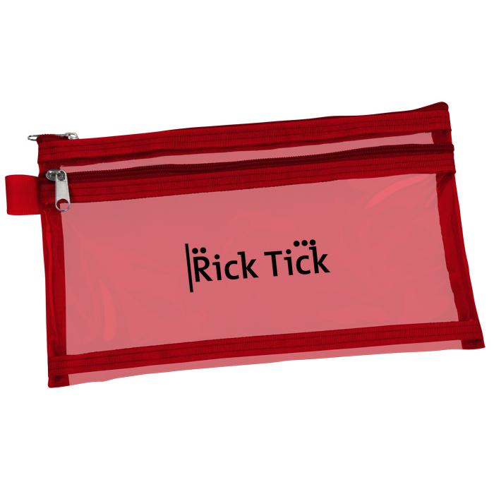 Custom Logo Twin Pocket School Pencil Case, Promotional  Supply Pouch