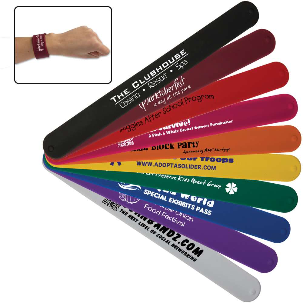 Promotional Custom Logo Silicone Slap Bracelet Wristbands