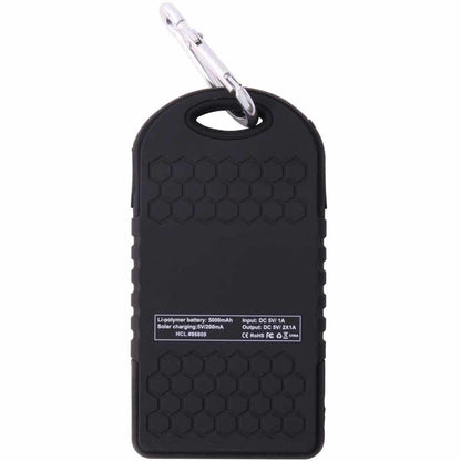 Promotional Custom Logo Water Resistant Solar Power Bank Dual USB Ports 5000mAh