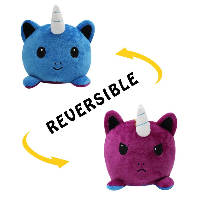 Wholesale Reversible Plushie Toys, Flip Mood Toy Unicorn Key Chain