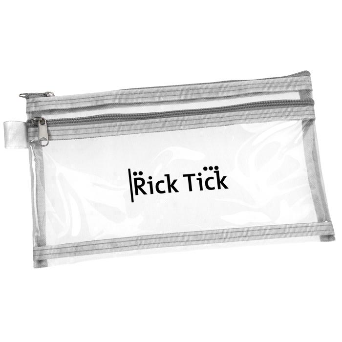 Custom Logo Twin Pocket School Pencil Case, Promotional  Supply Pouch