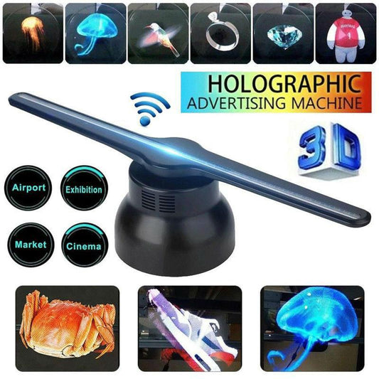 Bulk 3D Hologram Photos and Videos Advertising Display LED Fan, Best for Stores, Shops, Bars, Casinos, Holiday Events