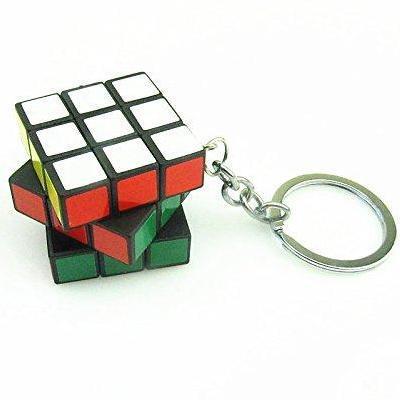 Bulk Mini 3x3 Cube Keychains, 1.2 Inch Speed Rubik's Key Ring, 12 Pcs