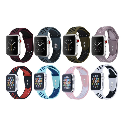 Wholesale Breathable Silicone Sport Band for Apple Watch Series 1, 2, 3, 4, 5 and Sport