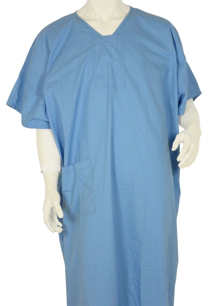 Custom Logo Washable Hospital Gowns, Promotional Gowns, Logo Printed Cotton Hospital Gowns