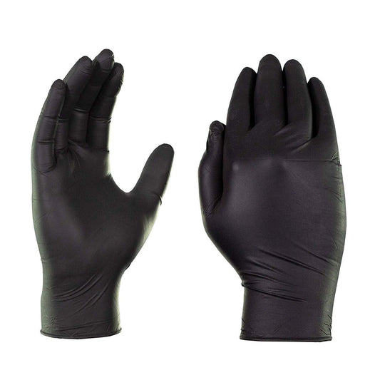 Bulk Black Disposable Nitrile Gloves, Powder Free, Textured Disposable 1000 Gloves Case