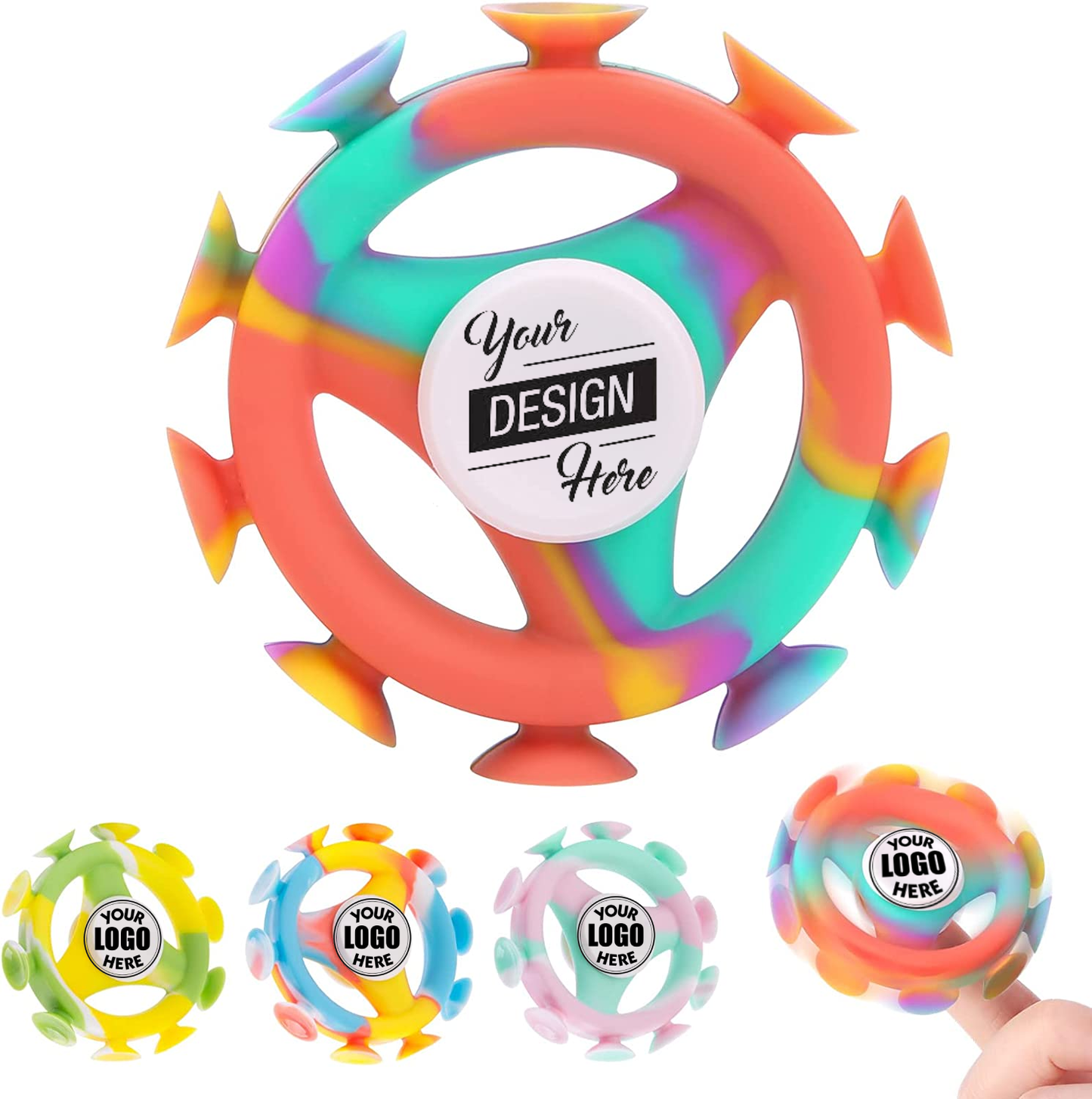 Custom Logo Suction Darts With Fidget Spinner Feature, Logo Fidget Suction Spinner Toy